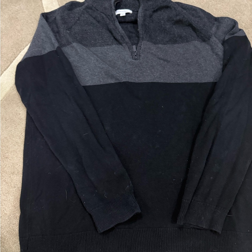 Calvin Klein Men's Two-Tone Zip Up Sweater